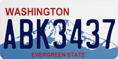 WA license plate ABK3437