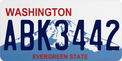 WA license plate ABK3442