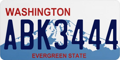 WA license plate ABK3444