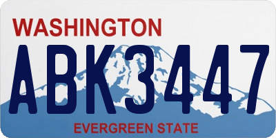 WA license plate ABK3447