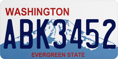 WA license plate ABK3452
