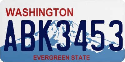 WA license plate ABK3453