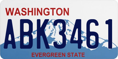 WA license plate ABK3461