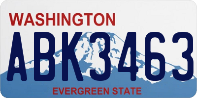 WA license plate ABK3463