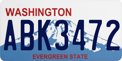 WA license plate ABK3472