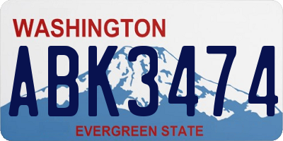 WA license plate ABK3474