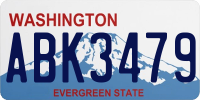 WA license plate ABK3479