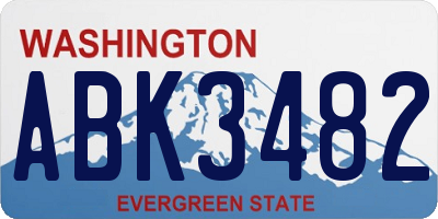 WA license plate ABK3482