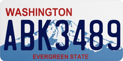 WA license plate ABK3489