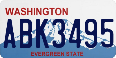 WA license plate ABK3495