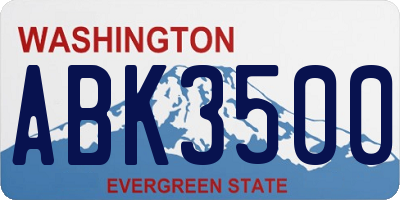 WA license plate ABK3500