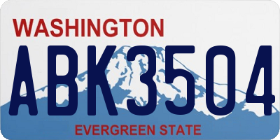 WA license plate ABK3504