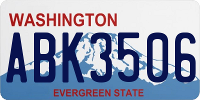 WA license plate ABK3506