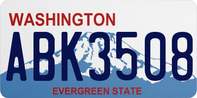 WA license plate ABK3508
