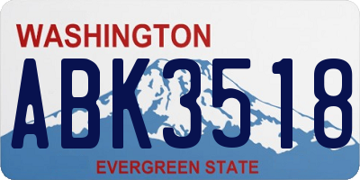 WA license plate ABK3518
