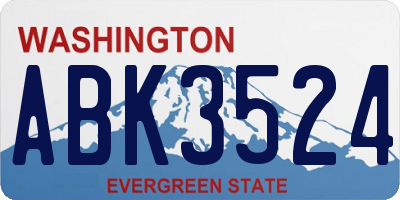 WA license plate ABK3524