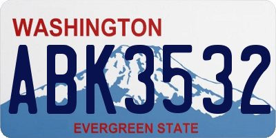 WA license plate ABK3532
