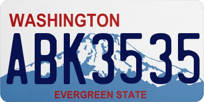 WA license plate ABK3535