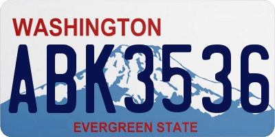 WA license plate ABK3536