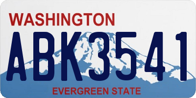 WA license plate ABK3541