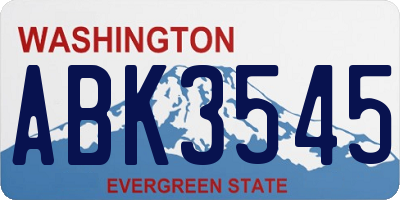WA license plate ABK3545