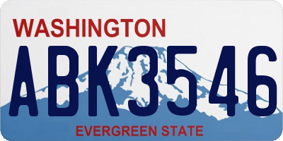 WA license plate ABK3546