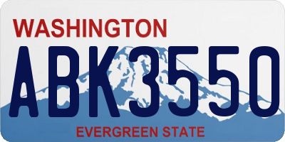 WA license plate ABK3550