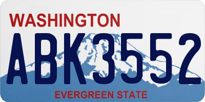 WA license plate ABK3552