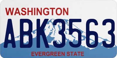 WA license plate ABK3563