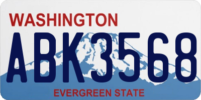 WA license plate ABK3568