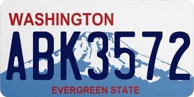 WA license plate ABK3572