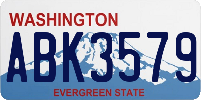 WA license plate ABK3579