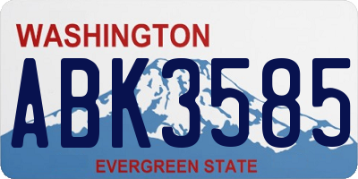 WA license plate ABK3585
