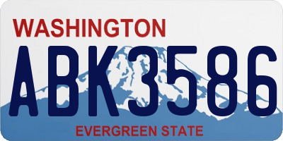 WA license plate ABK3586