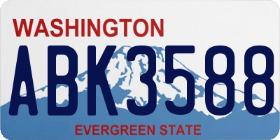 WA license plate ABK3588