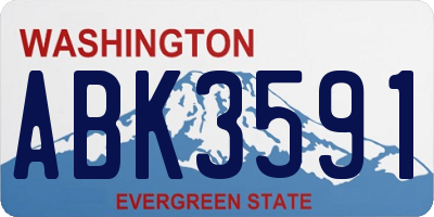 WA license plate ABK3591