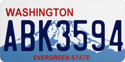 WA license plate ABK3594