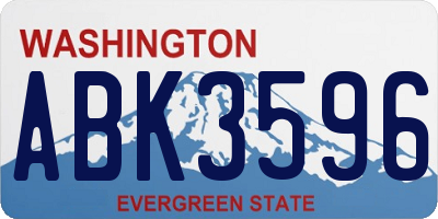 WA license plate ABK3596