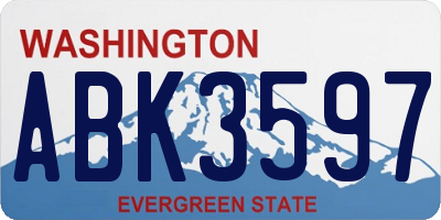 WA license plate ABK3597
