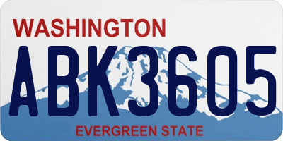 WA license plate ABK3605