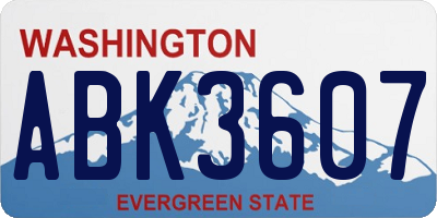 WA license plate ABK3607