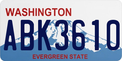 WA license plate ABK3610