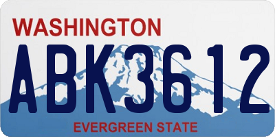 WA license plate ABK3612