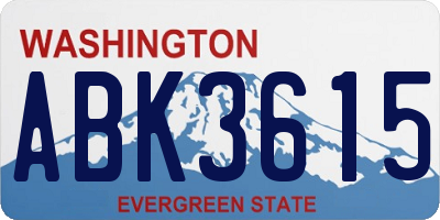 WA license plate ABK3615