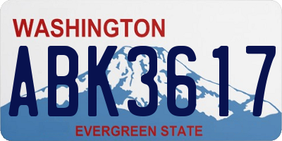 WA license plate ABK3617