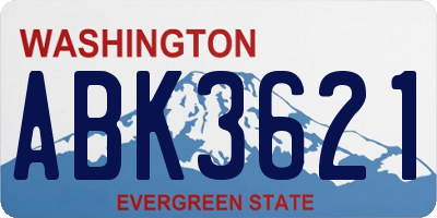 WA license plate ABK3621