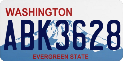 WA license plate ABK3628