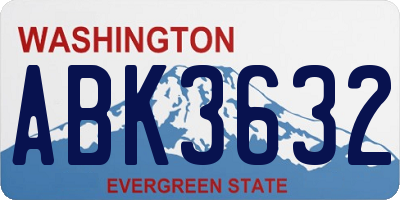 WA license plate ABK3632