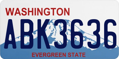 WA license plate ABK3636