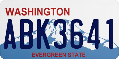 WA license plate ABK3641